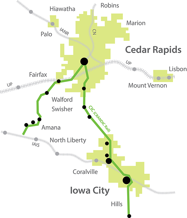 CRANDIC Route Map