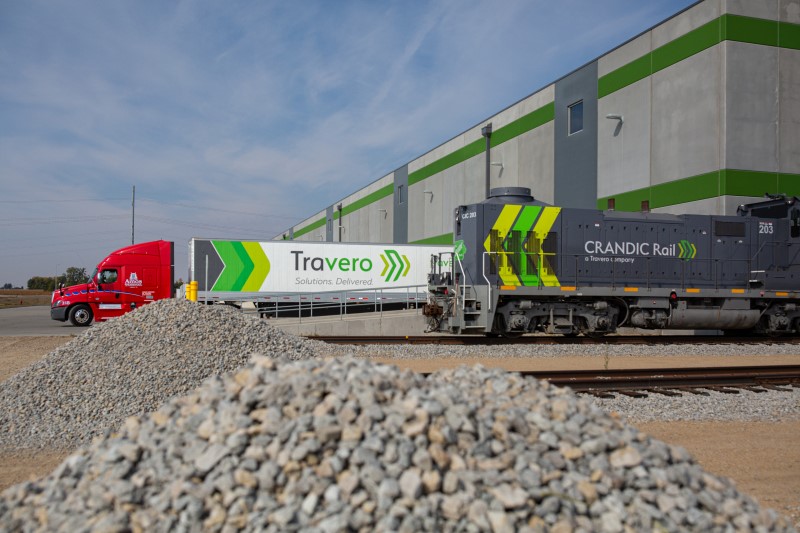 Logistics Park Cedar Rapids - CRANDIC and semi trailer