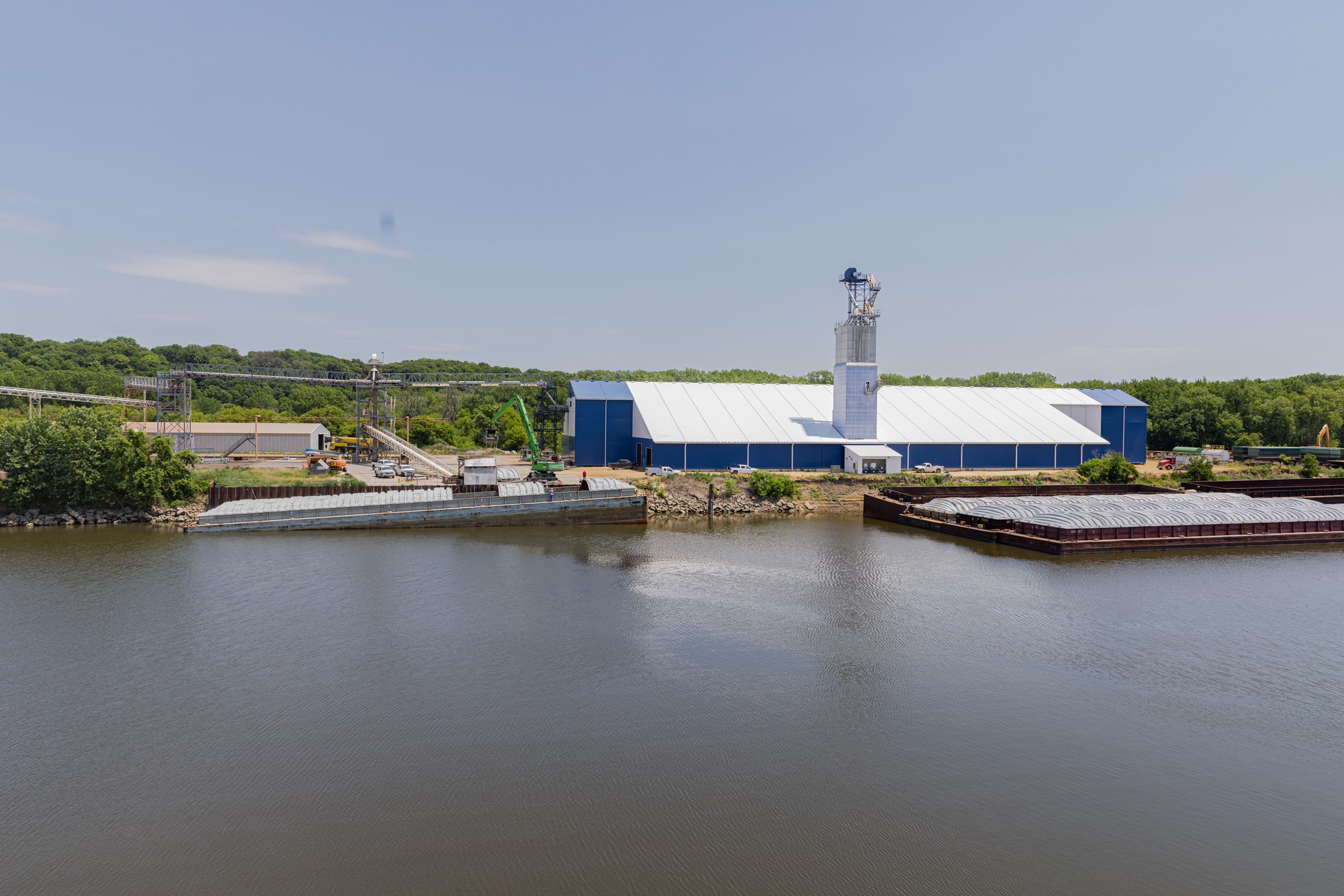 Logistics Park Dubuque barges and harbor
