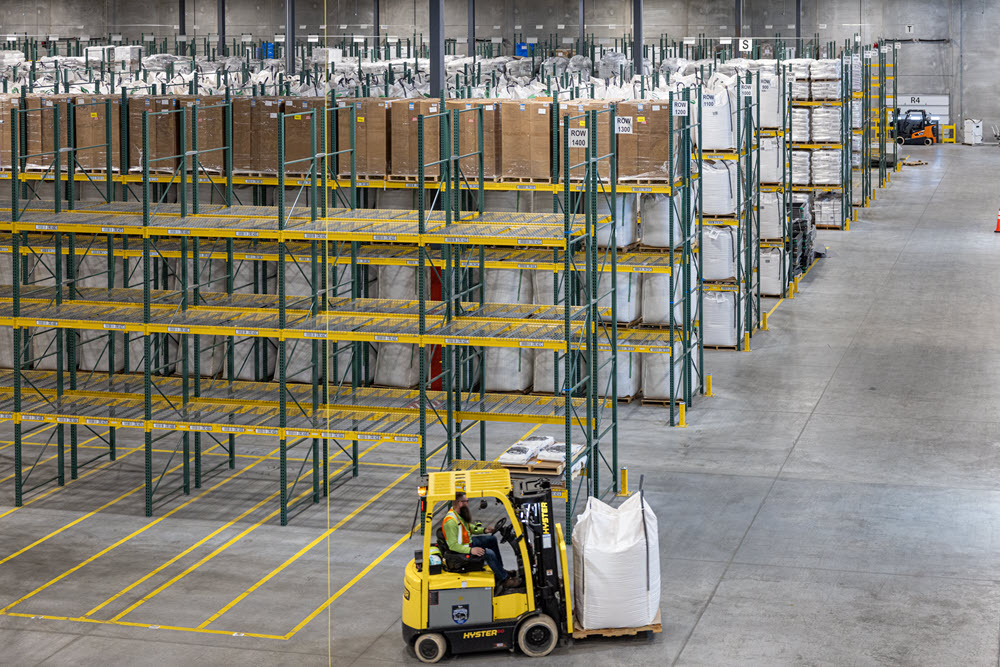 forklift in a warehouse