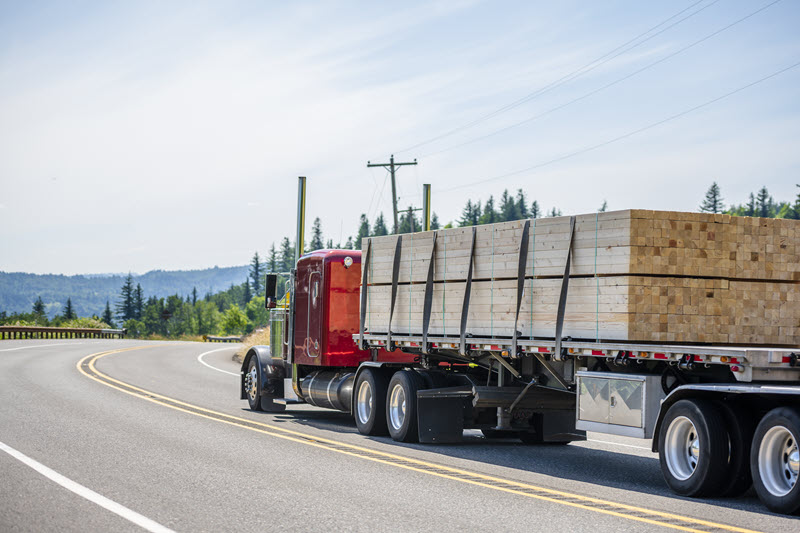 truck hauling lumber
