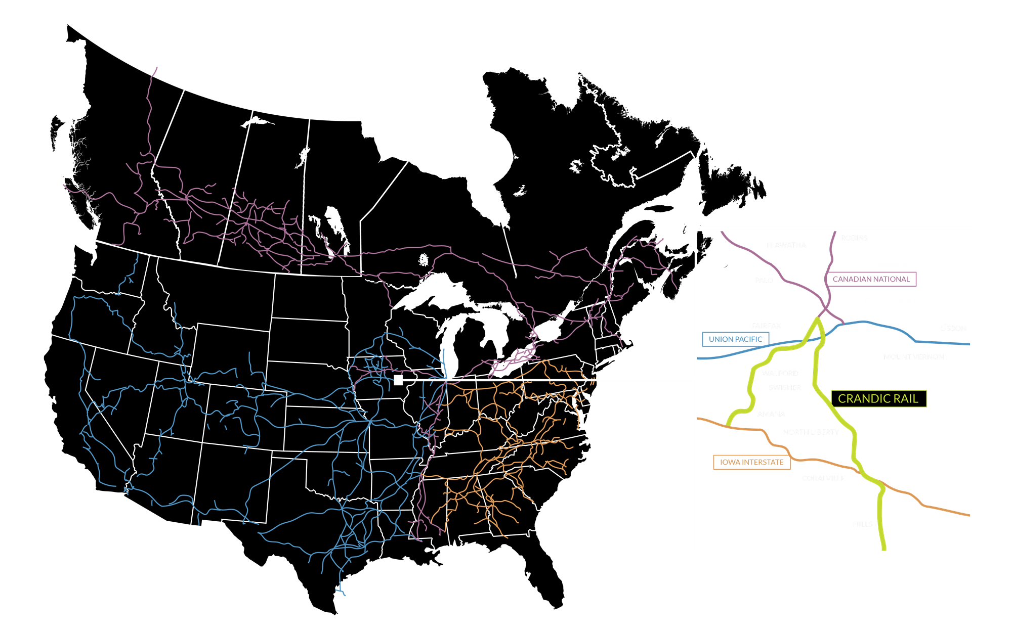 CRANDIC Rail network