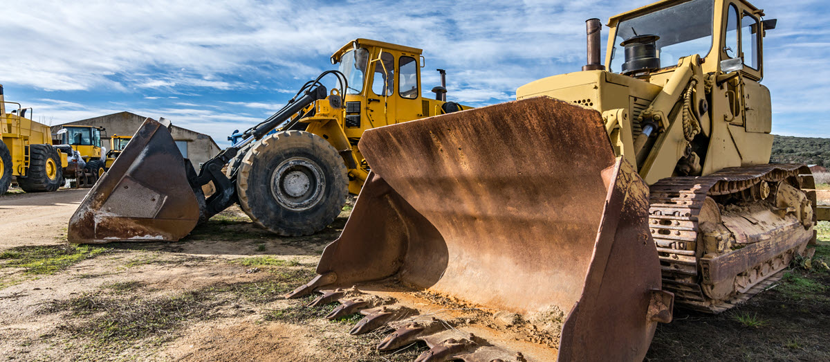 construction vehicles at a job site