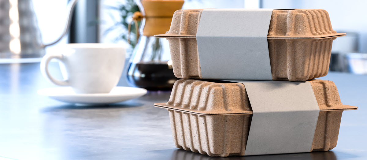 paper takeout containers on a countertop