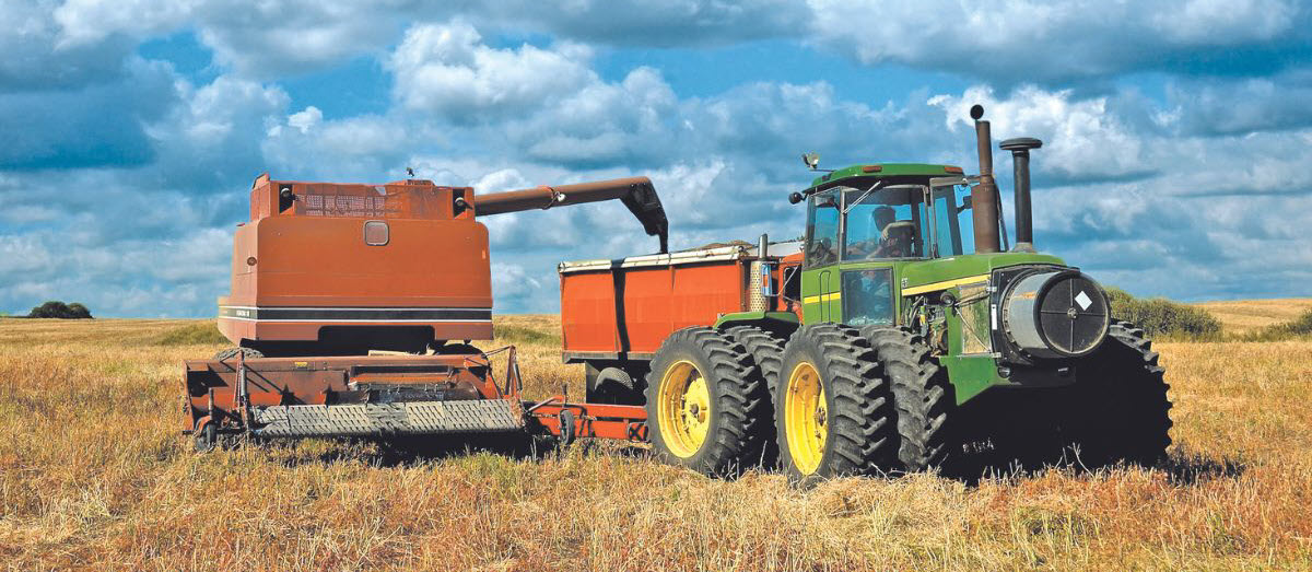 tractor in a farm field