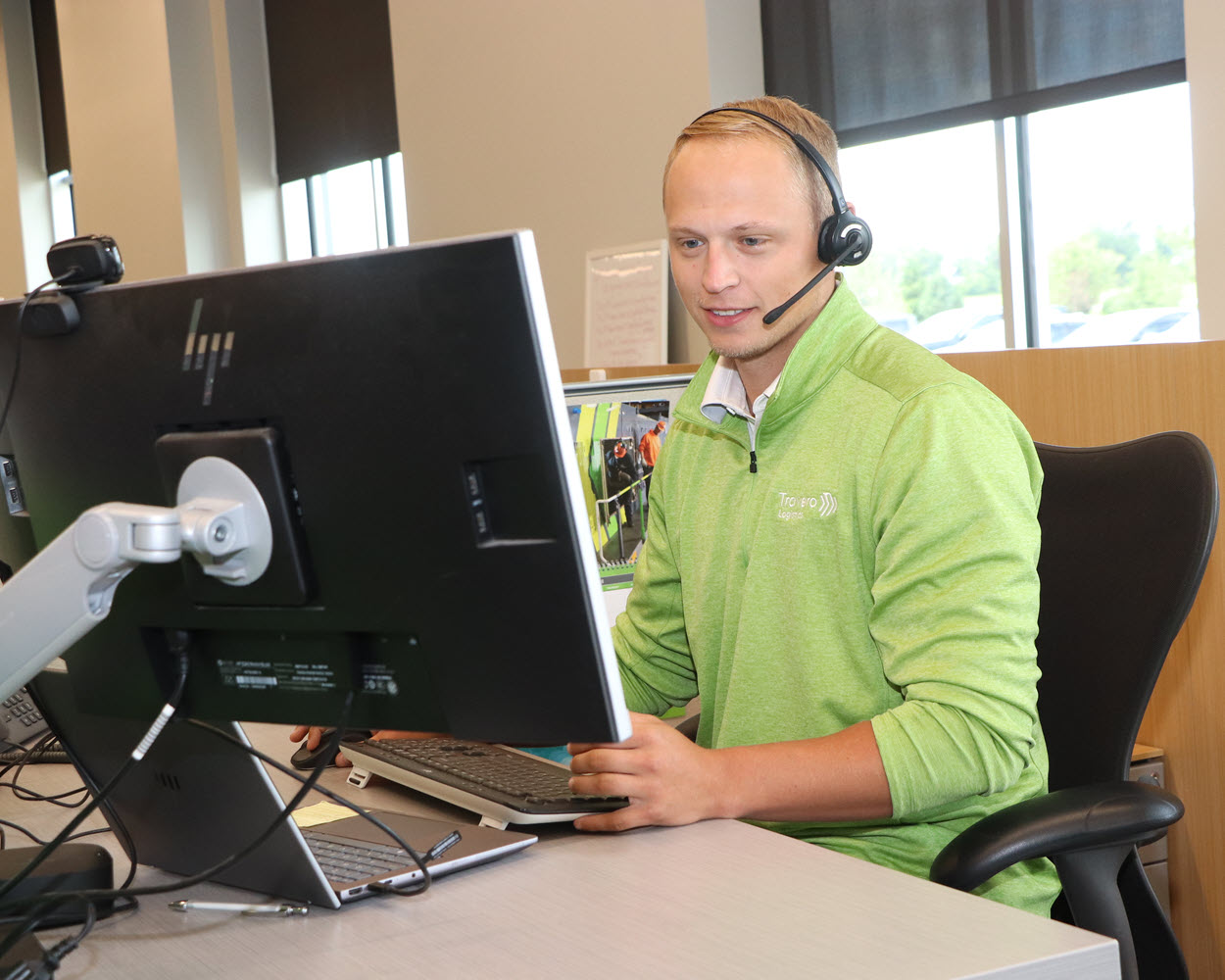 Travero employee on phone