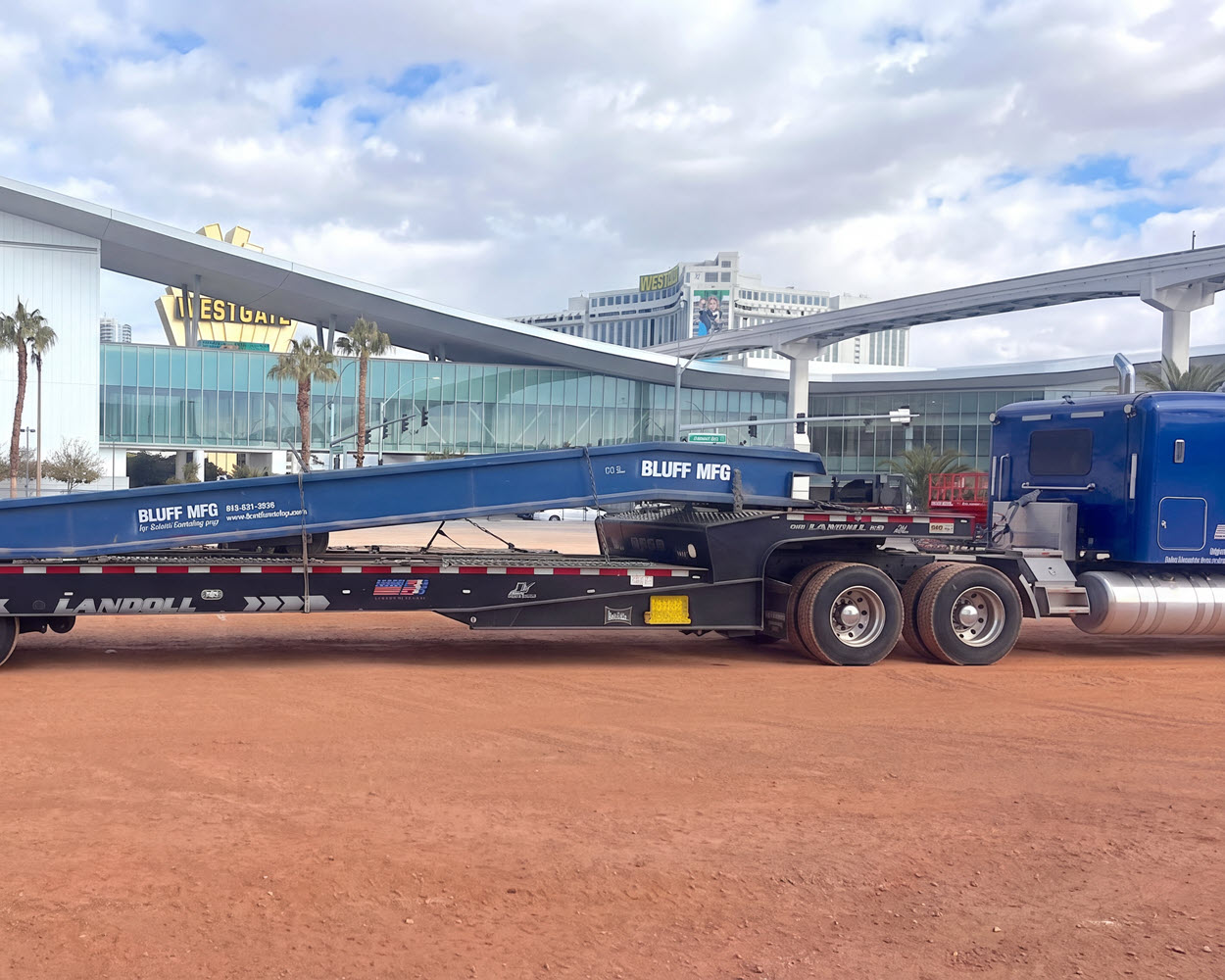 Truck carrying a heavy load