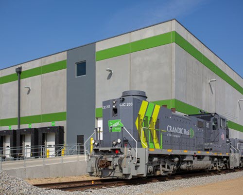 CRANDIC train next to Travero warehouse